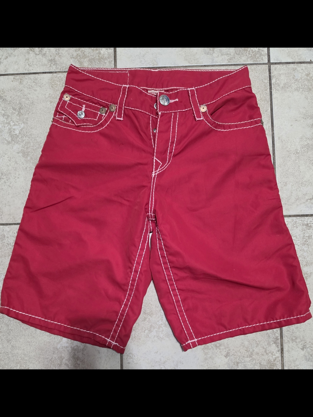 True Religion Men's Red Board Shorts